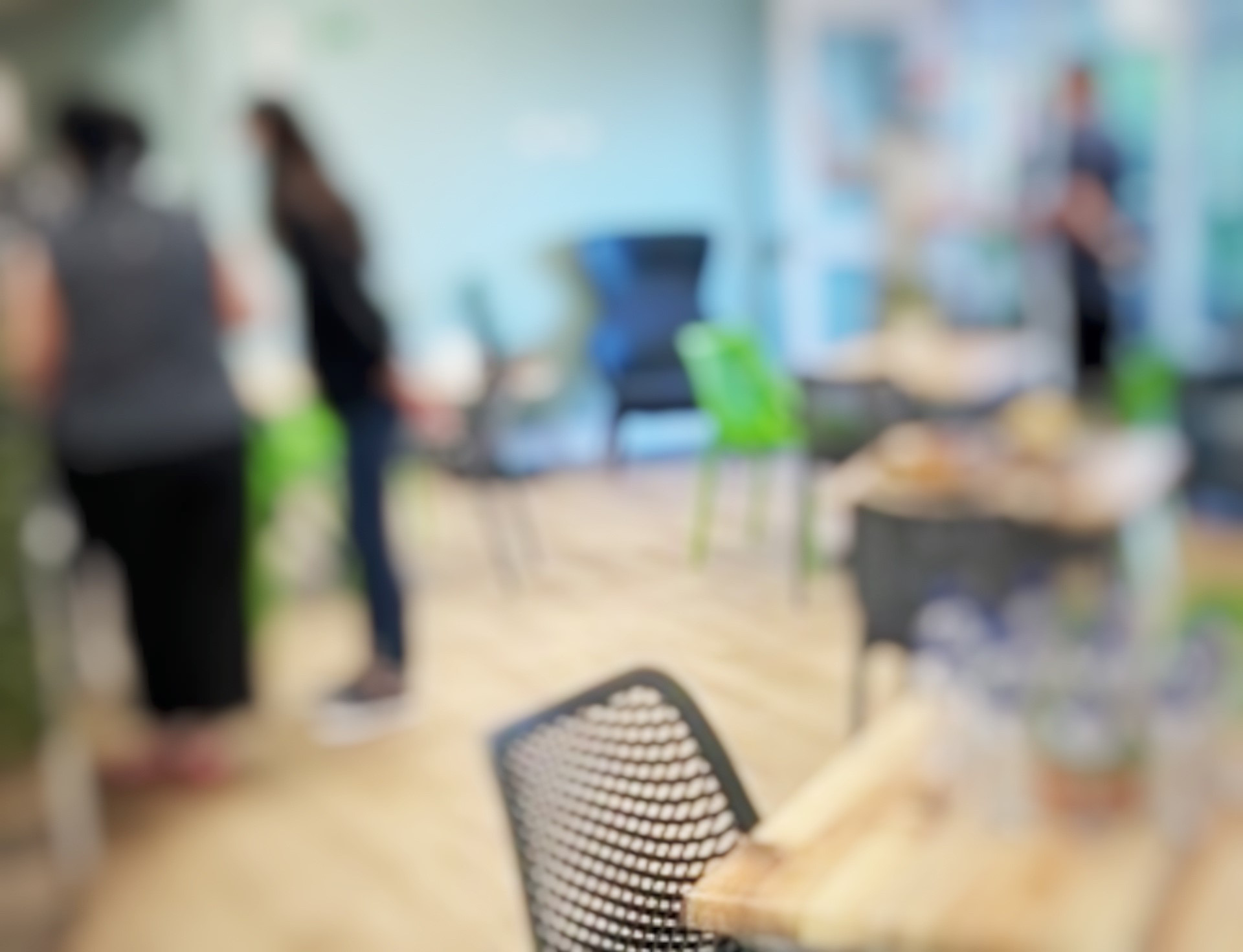 Blurred photo of cafe and people talking